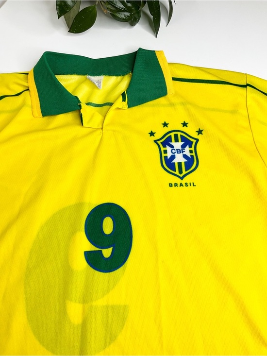 Tops - Brasil Yellow & Green Soccer Jersey - Vintage